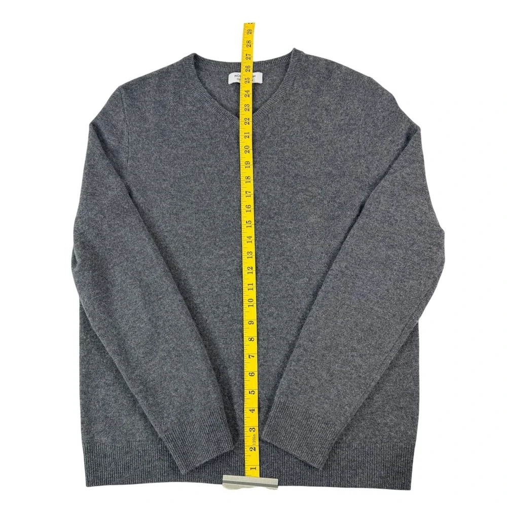 Nordstrom Mens 100%‎ Cashmere V-Neck Sweater Gray Heather N0455888MN Size M